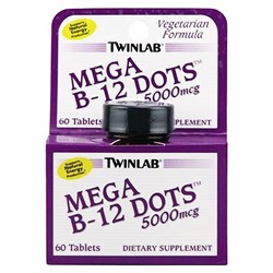 TWINLAB MEGA B-12 DOTS 5000 MCG (60 ТАБ.)